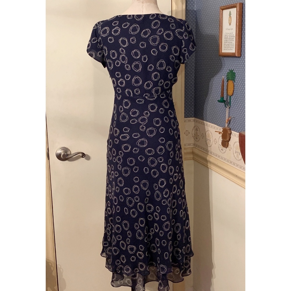 Talbots Pure Silk Size 2P Dress Sleeveless Navy - Picture 3 of 7